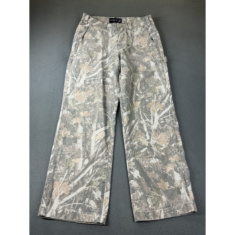 Abercrombie Fitch Pants Mens 32x32 Green Carpenter Relaxed Fit Canvas Pockets